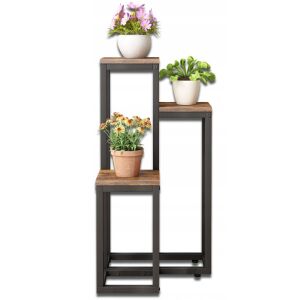 Rustikaler Loft-Stil 3-stöckiger Metall-Pflanzenständer für Zimmerpflanzen - Innenarchitektur