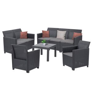 Claire VI 7 személyes kerti bútor garnitúra orlando asztallal grafit 134570259 - Gartengarnituren
