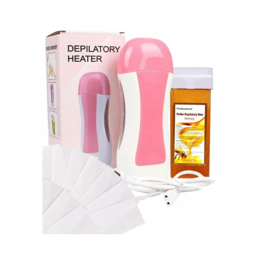 Zestaw do podgrzewania wosku z wkładem woskowym i paskami do depilacji
