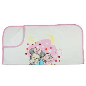 Minnie egér babatakaró, 75x75cm, fehér rózsaszín szegéllyel, pamut, Disney - Babatakaró