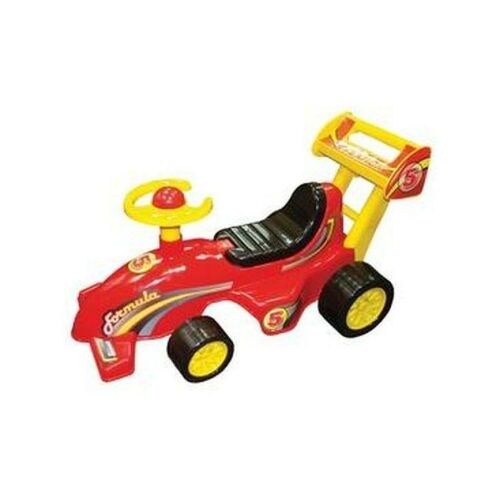 Czerwony jeździk w kształcie bolidu Formuły 1 dla maluchów