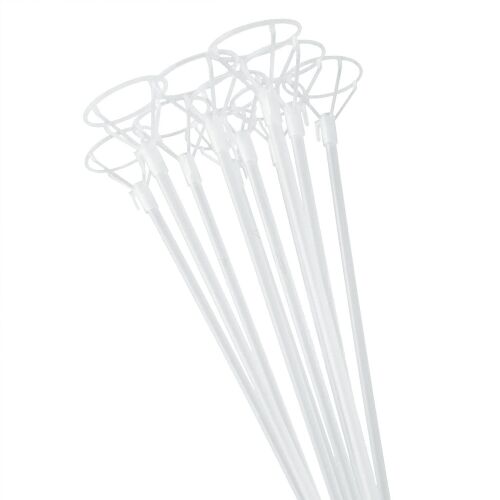 10 db-os pálca rozettával Teno® léggömbökhöz, hossza 42 cm, átlátszó