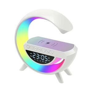 l45f Lámpa, bluetooth hangszóró,Vezeték nélküli töltő, óra, rádió és ébresztőóra