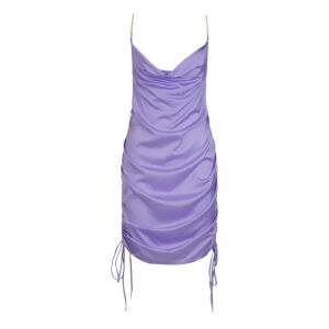 Boohoo lila szatén miniruha gyémánt pántokkal - Boohoo