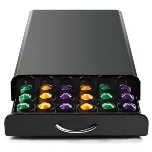 Teno® kávékapszulatartó, fiókos kivitel, kompatibilis a nespresso kapszulákkal, tchibo, 39x26x6,5 cm, fekete