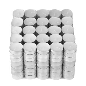 Teno 200 darabos teamécses készlet, fehér viasz, 3 órás égési idő - Mécses