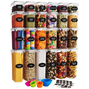 Teno 24 darabos élelmiszer tároló szett címkékkel, légmentesen záródó konyhai rendszerezők - Ételtárolás