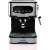 Gorenje ESCM15DBK Espresso Coffee Maker, black and stainless steel, front view, showing control panel