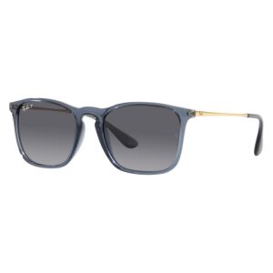 Ochelari de soare polarizati Femei Ray-Ban RB4187 6592/T3 Chris, Albastru, Rectangular, 54 mm 135849196 - Accesorii pentru femei