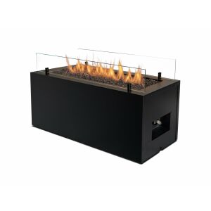 Gaskamin für draußen, Planika, Square Table HIGH, 10 kW, Schwarz, 90 x 90 x 120 cm, hoher quadratischer Tisch, mit Abdeckung, mit hitzebeständigem Glas, Gasflaschenfach im Inneren, abnehmbare Oberseite, einfache Flammenregulierung, betrieben mit Flüssiggas 134659101