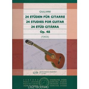 Mauro Giuliani: 24 etűd gitárra op. 48 134680634 - Művészet & Építészet