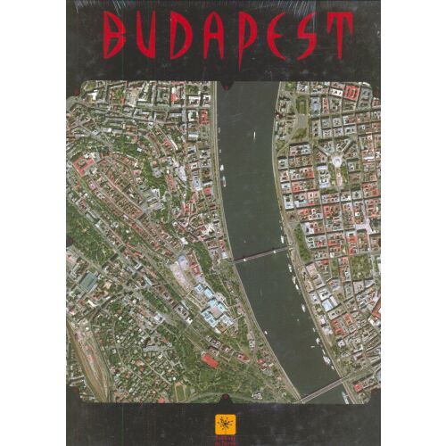 BUDAPEST ORTOPHOTOS könyvborító légi felvétellel Budapestről, Magyarország - Térkép és útikönyv