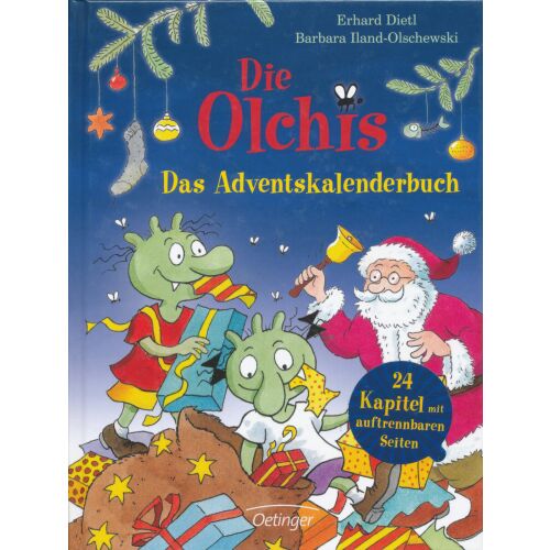 OLCHIS - DAS ADVENTSKALENDERBUCH borító. Gyermek adventi kalendárium könyv az Olchi karakterekkel és a Mikulással. Tökéletes gyerekeknek a karácsonyi szezonban. 