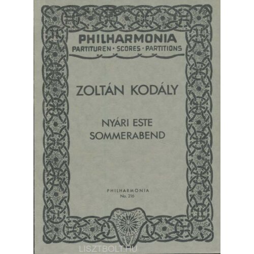 Kodály Zoltán: Nyári este - kispartitúra 134681256