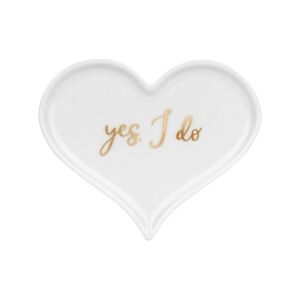Szív Alakú Porcelán Gyűrűtartó Tálka - "Yes, I Do" Arany Felirattal 134681863 - Ajándékötlet esküvőre