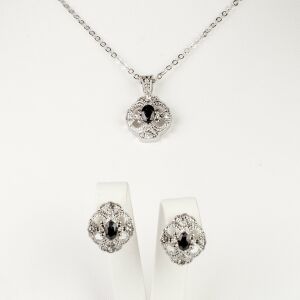 Emporia Arany Tónusú Zafír Kristály Ékszerszett - Nyaklánc, Fülbevaló, Medál 134687570 - Emporia