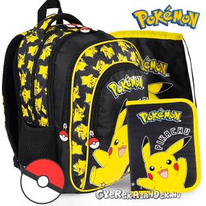 Pokemon iskolatáska, hátizsák SZETT - Pikachu Black 141541076 - St. Majewski