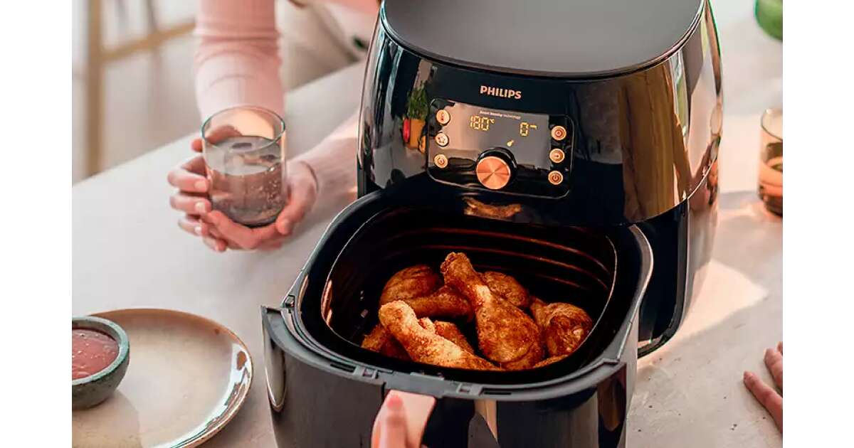 Philips Twin Airfryer Twin Turbostar Digital Black Rose Gold