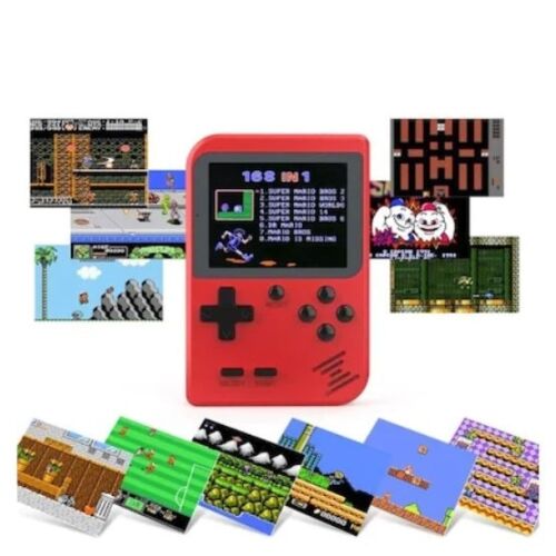 Игрална конзола FOXMAG24 Tetris с 400 ретро игри, червена, с примери за игри