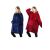 Huggle Hoodie szett kék és piros színben, túlméretezett plüss takaró kapucnis pulóver felnőtteknek és gyerekeknek