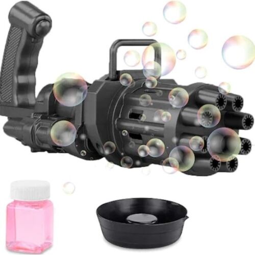 FOXMAG24 fekete buborékkészítő pisztoly buborékoldattal és tálcával