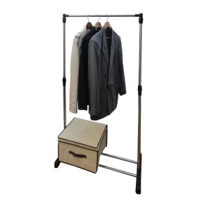 Suport reglabil pentru haine JL-2158 cu haine și cutie de depozitare - Suport pentru haine