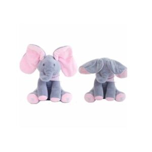 Jucarie Interactiva Elefant FOXMAG24, Muzicala, Destinata Copiilor, Gri/Roz