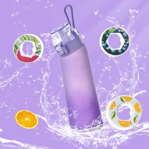 Bidon pentru apa, aromatizat, capacitate 750ml, ideala pentru calatorii, rezistenta la cazaturi, multicolor