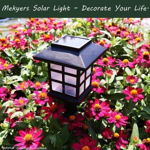 Set 6 lampi solare pentru gradina, cu iluminare LED, rezistente la apa, negru