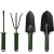 Set 4 unelte de gradina, dimensiuni reduse, din metal, cu maner anti-alunecare, usor de depozitat, negru 140726564