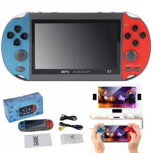 Преносима конзола Bedee X7, 4,3 инча, 8GB, червено и синьо, поддържа 8-битови, 16-битови, 32-битови, 64-битови аркадни игри 140660690 - Конзола за игри