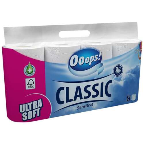 Ooops! Classic Sensitive 3 rétegű Toalettpapír 8 tekercs