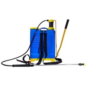 Pompa de stropit electrica si manuala tip vermorel, capacitate 16L, pentru gradina, pomi, legume, cu suport pentru umar, albastru