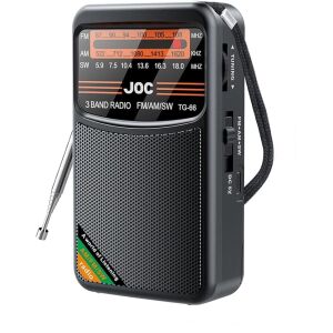 Hordozható rádió, beépített hangszóró, újratölthető C típusú, antennával, kis méret, 1000 mAh újratölthető akkumulátor, fekete