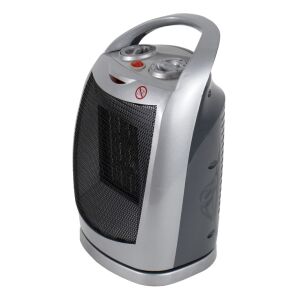 Meleg és hideg levegő fűtő, 2 teljesítményfokozattal, állítható termosztáttal, hordozófogantyúval, túlmelegedés elleni védelemmel, 1500 W teljesítmény, szürke