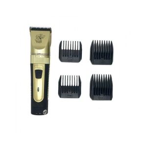 Masina profesionala de tuns animale, cu accesorii incluse, cu lama din otel inoxidabil, cu acumulator, auriu