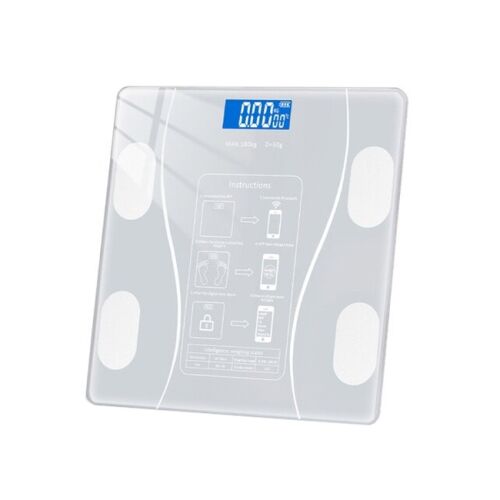 FOXMAG24 okos testtömegmérő, fekete, digitális kijelző, méri a súlyt, testzsírt, izomtömeget, víztartalmat, csonttömeget, BMI-t