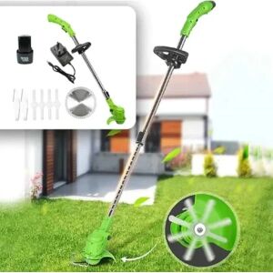 Електрическа косачка за трева с батерия, 800W, регулируеми ъгли на рязане, зелена - Трион за рязане на мигли и кантираща машина