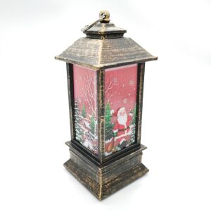 12 darabos karácsonyi lámpás szett, elemes, meleg LED-es fényű, méretek: 13 x 5 cm, barna