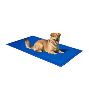 Covoras racoritor pentru caini si pisici, dimensiuni 40X50 cm, din poliester, pliabil, impermeabil, usor de curatat, albastru