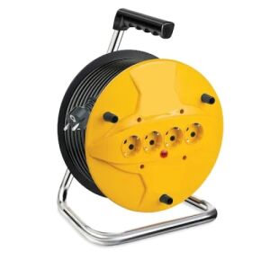 FOXMAG24 Prelungitor cu tambur 40m cu 4 prize, Galben - Prelungitoare
