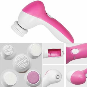 Perie rotativa FOXMAG24 5 in 1 pentru curatare faciala, cu accesorii de masaj si exfoliere - Aparate si accesorii pentru infrumusetare