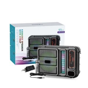 Rádió Bluetooth-szal, mikrofonnal, vezeték nélküli, hordozószíjjal, USB- és kártya-bemenettel, fekete