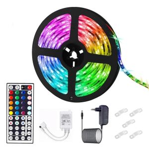 Kit Banda LED FOXMAG24 5M RGB cu adaptor de alimentare și telecomandă - Benzi cu LED-uri