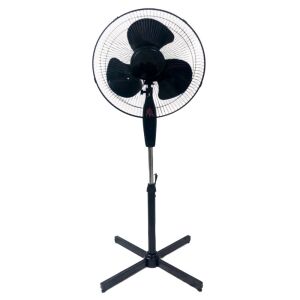 Ventilator electric negru cu picior, 3 trepte de viteză, înălțime reglabilă și bază antiderapantă - Ventilatoare