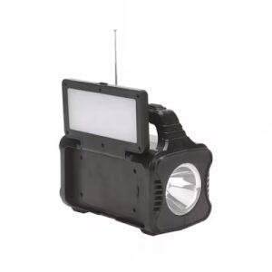 Kit cu panou solar fotovoltaic inteligent cu Bluetooth, cu lanterna si radio, putere solara 6V, negru