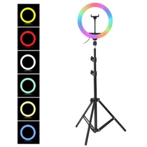 FOXMAG24 RGB LED Кръгла лампа с опции за цвят и регулируем статив