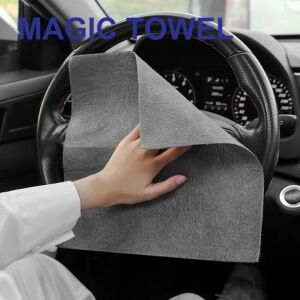 Set 10 lavete magice pentru curatare fara urme, zgarieturi sau scame, multifunctionala, pentru geamuri, bucatarie, baie, din microfibra, dimensiuni 30X30 cm, gri 140584083 - Кърпички от микрофибър