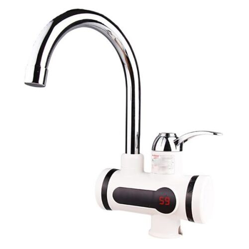 FOXMAG24 elektromos vízmelegítő csap LCD hőmérséklet kijelzővel, ezüst