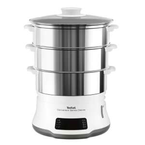 Tefal Convenient Series Deluxe 3-stöckiger Elektrodampfgarer mit Edelstahlschalen und digitalem Display - Dampfgarer